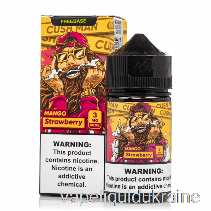 Vape Liquid Ukraine Cush Man - MANGO STRAWBERRY - Nasty Juice E-Liquid - 60mL 0mg